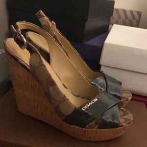 Coach Patent Wedges